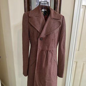 To The Max Herringbone Tweed Sienna Jacket Coat Brown - Sz Medium